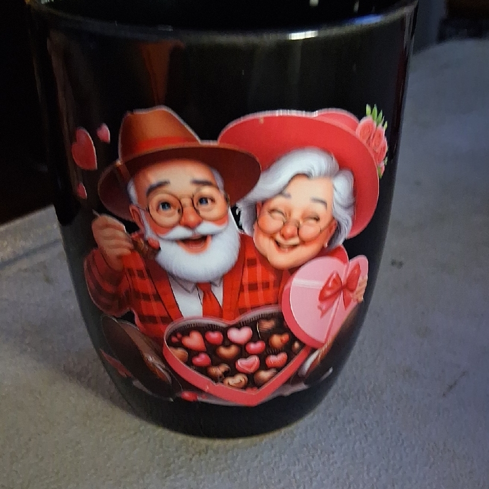 Black Mug with Heartwarming Couple Design